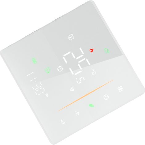 Thermostat intelligent programmable via application mobile WiFi pour chauffage au sol à eau Tuya AC 95-240V Blanc