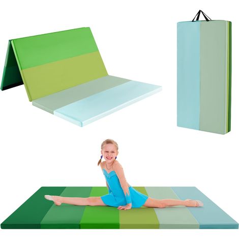 Faltbare Gymnastikmatte, 180 x 120 cm, Grün, PU-Schaum