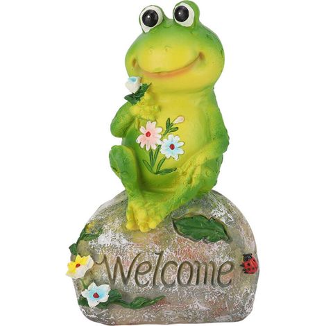 Statue Grenouille Résine pour Jardin, Étang ou Pelouse - Décoration Extérieure