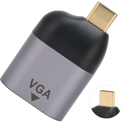 Adaptateur USB-C vers VGA, convertisseur vidéo multi-écrans pour MacBook Pro, tablettes iOS Pro, Chromebook, Lenovo, Dell XPS (1/5)