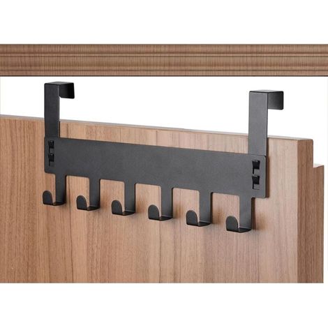 2 pièces Porte Manteau Pour Porte, Patere Porte, crochet de porte, peu encombrant, en Acier Inoxydable Solide et Durable - Idéal pour Chambre, Cuisine, Bureau, Salle de Bain(Noir) (1/4)