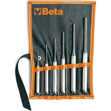 Set di 6 cacciagruppi Beta in acciaio cromato da 2 a 8 mm con custodia, modello 31/B6 (1/6)