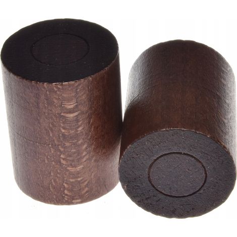 Embouts de tringle à rideaux en bois, 2 pièces, cylindre en acajou (1/5)