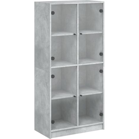 Credenza buffet cassettiera mobile contenitore organizer cucina soggiorno soggiorno alto con ante 68 x 37 x 142 cm derivati del legno grigio 020032241