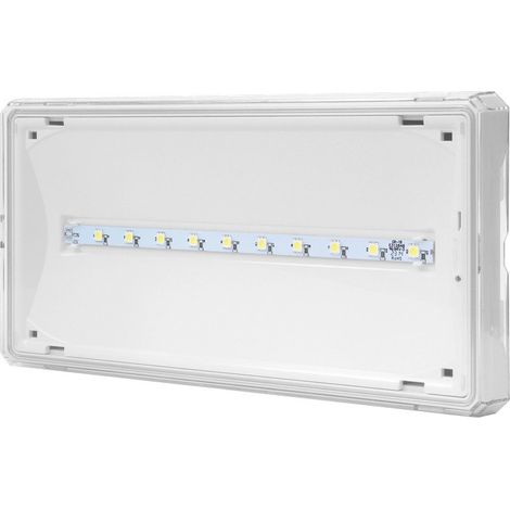 Luminaire de secours IP65 LED 3W 3h à usage unique blanc AT