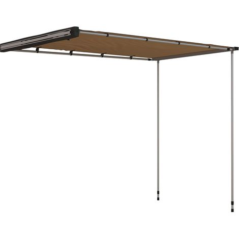 Tendalino da Tetto Auto Laterale e Impermeabile 2.5x1.6m in Tessuto Oxford e Alluminio Cachi