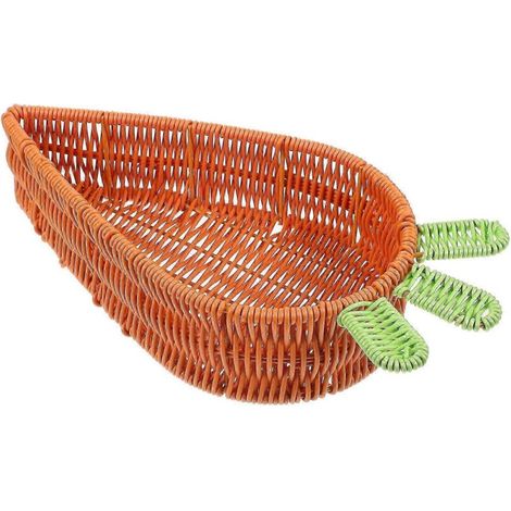 Panier tressé en imitation rotin, en forme de carotte, pour servir les aliments, ranger les fruits et les en-cas (M) (1/4)