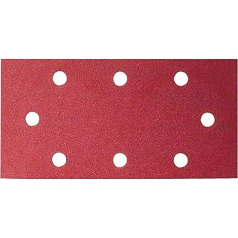 Bosch 10 Fogli Abrasivi 93x230 mm per Levigatrice Orbitale, 8 Fori, Qualità Rossa, Grana 80 (1/3)