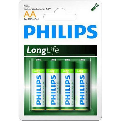 Batterie Philips LongLife AA, 4 pezzi