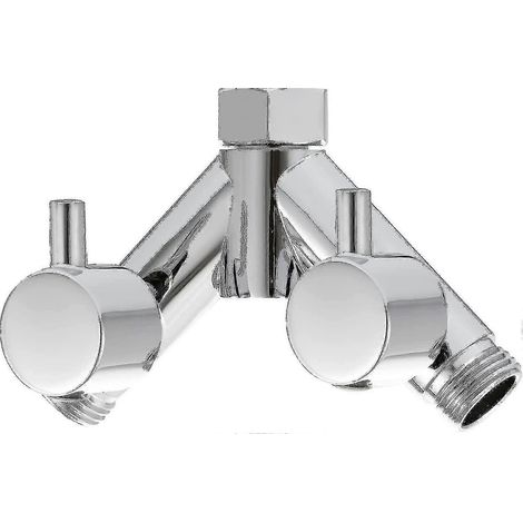 Robinet d'arrêt de douche en laiton chromé DSF014A, 2 voies, raccord en Y 1/2 pouce, pour flexible et pommeau de douche