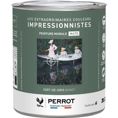 PEINTURE MURALE MATE VERT DE GRIS MONET 500ML - PERROT (1/3)