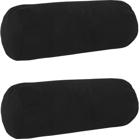 Cushion Cover 2 pcs HEERLEN Black Ø 15 x 40 cm Velvet vidaXL