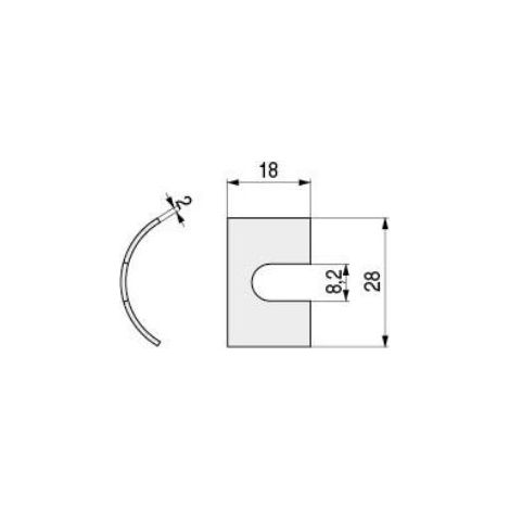 media luna metalica t/30 u/8,2mm h15 para taladro min. de 30mm (1/2)