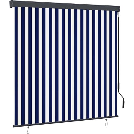 vidaXL Store roulant d'extérieur 160x250 cm Bleu et blanc (1/5)