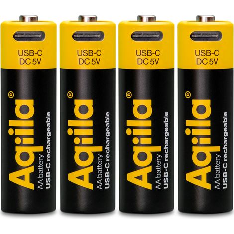Aqiila - USB-C Rechargeable Battery - Size AA - 2000 mAh - 4 pack