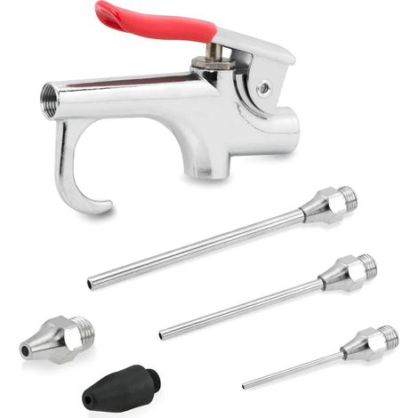 Souffleur de poussière portatif en alliage de Zinc, 1/4 pouces, pistolet à Air portatif pour le nettoyage, Style américain, 90psi (1/5)