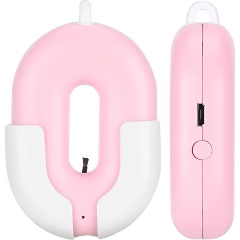 Purificateur d'air portable à ions négatifs, mini, à porter autour du cou, silencieux, rechargeable par USB, rose (1/5)