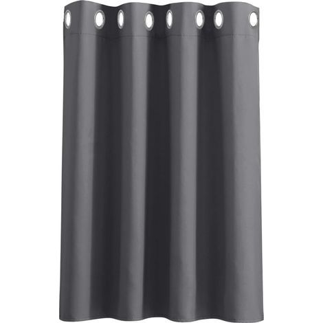 Rideaux occultants à œillets thermiques 132 cm l x 114 cm H – Bloque 80-95 % de lumière – Décoration cuisine et chambre – Gris, 1 pièce (1/5)