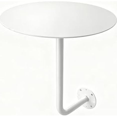 Table Ronde Murale, Table De Bar Ronde avec Support Mural Petite Table d'appoint Murale en Forme de L Tables Balcon Suspendue for Magasin de thé au Lait café Fast-Food (Blanc) (1/5)