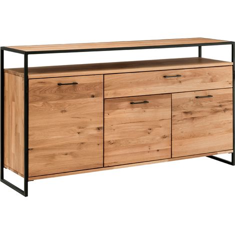 Sideboard Eiche massiv geölt FORST-64, inkl. Beleuchtung, B/H/T: ca. 170/92/44 cm (1/5)