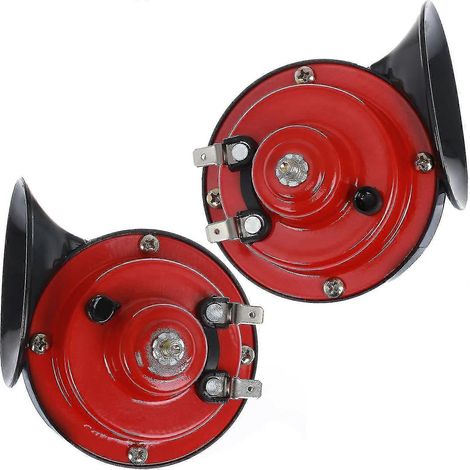 Lot de 2 klaxons ultra-puissants de 300 dB pour camions, trains, bateaux, voitures et motos. Klaxon électrique simple de type escargot. (1/5)