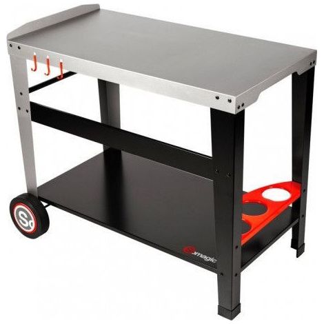 Homemaison – Desserte métal 90x47 cm – Chariot à plancha avec rebord surélevé – Pour déplacements faciles et sécurisés