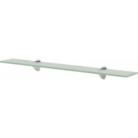 Étagère Tablette en Verre 70 cm Blanche à fixer pour une décoration moderne et épurée (1/4)