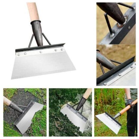 Pelle de jardinage multifonctionnelle, pelle de nettoyage, aménagement paysager en acier inoxydable, jardin, plantation, grattage du sol, pelle de ferme, outil de désherbage, 27cm