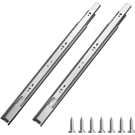 VEVOR Guide per Cassetti, 10 Paia di Guide per Mobili, con Cuscinetti a Sfera a Estensione Completa, Capacità di Carico di 45 kg per Montaggio Laterale per Impieghi Gravosi, 450 mm (1/5)