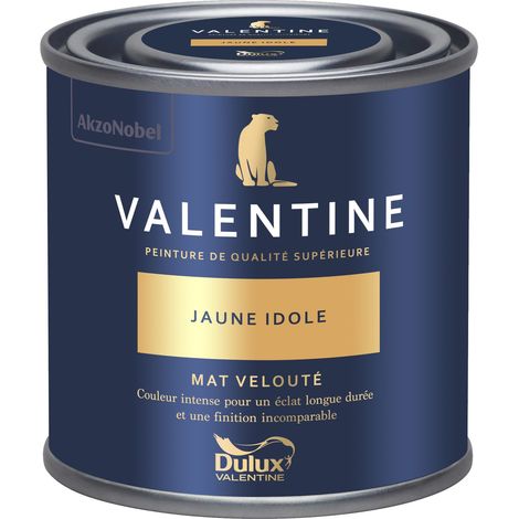 [PROMO] Dulux Valentine Peinture intérieure de haute qualité - Valentine - Couleur intense & pouvoir couvrant élevé - Mat Velouté Jaune Idole 0,125 L