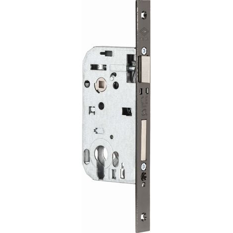 Cerradura de embutir JPM Pixelle - Cerrojo de 1/2 vuelta - Pasador de 50 mm - Llave en L con cerradero - Extremo cuadrado níquel negro - PX4000-01-1B