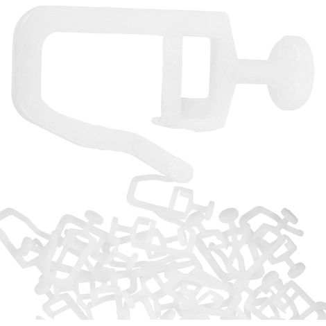 Lot de 50 Roulettes Blanches en Plastique pour Tringles à Rideaux, Accessoires Robustes Forte Capacité de Charge et Résistance à L'usure pour Rideaux Camping- (1/5)