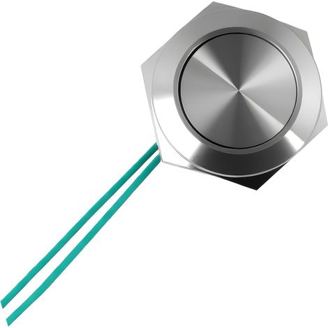 Bouton-Poussoir Ultra-Plat en Acier Inoxydable - Diamètre 19 mm - Résistant aux Intempéries - Longue Durée de Vie Pour diverses applications, offrant une fonction de commutation fiable. (1 pièce) (1/5)