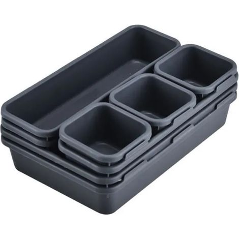 Lot de 8 Séparateurs de tiroir, Plateaux en plastique profond, Rangement pour cuisine et bureau (1/5)