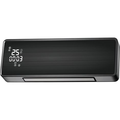 Purline – Chauffage mural céramique 2000 W – WIFI, minuterie, protection IP22 – Pour surfaces jusqu'à 20m² – Design compact noir