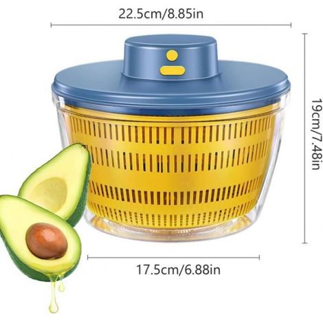 Essoreuse à Salade électrique,4000ML Grande Capacité Essoreuse à Salade Automatique,Déshydrateur pour Fruits et légumes avec Couverc (1/4)