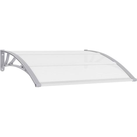 Auvent de porte Gris et transparent 120x80 cm PC (1/5)