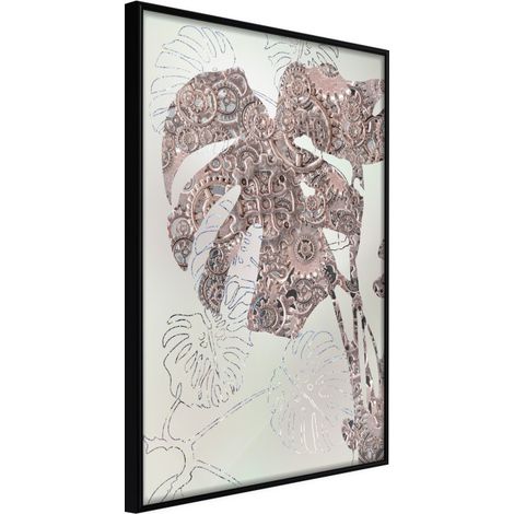Affiche Murale Encadrée "Ornamented Monstera" 21 x 30 cm Noir
