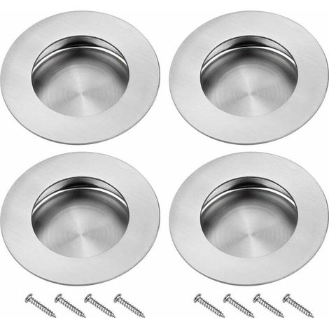 Maniglia per porta scorrevole incassata in acciaio inox Maniglie rotonde con scanalatura invisibile per porta scorrevole Armadio Cassetto Tirare 4 pezzi