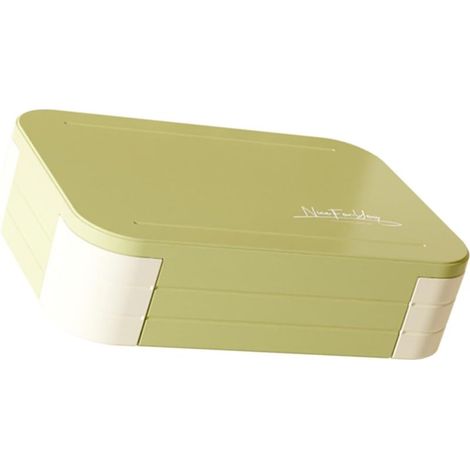 Boîte à bento grande capacité, étanche et verte, compatible (1/5)