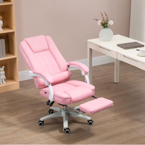 MEUBLIV Silla de oficina rosa – respaldo reclinable, reposapiés, sin colchón (1/5)