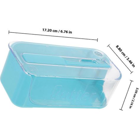 Boîte de rangement pour beurre avec couvercle, en ABS bleu ciel. (1/4)