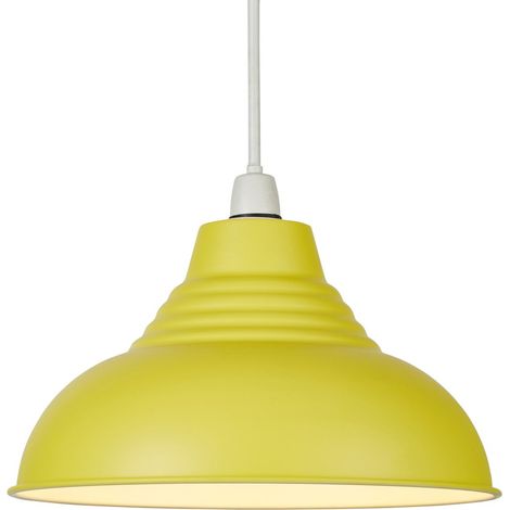 Litecraft Glow Light Shade 30.5 cm Easy Fit Metal Dome Lampshade - Yellow (1/5)