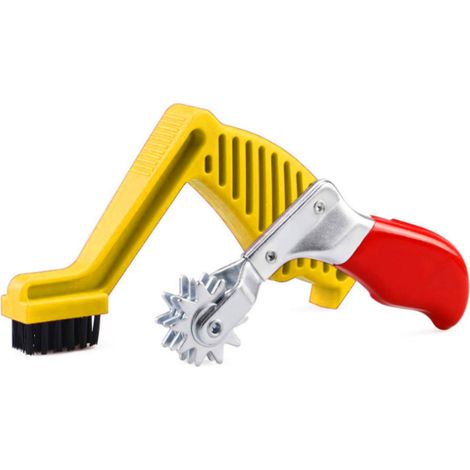 Ensemble d'outils de nettoyage pour éperon de nettoyage et tampon de polissage en laine et brosse en mousse(jaune) (1/5)
