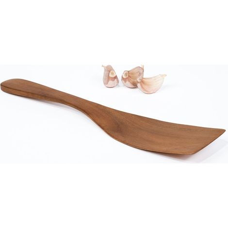 Set de 2 Spatules GORDON en Teck Naturel 30cm - Ustensiles Artisanaux (1/2)