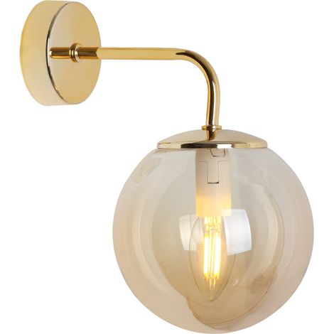 LAMPADA DA PARETE SIENA DORATA 1 LAMPADA PIANA MIELE E14