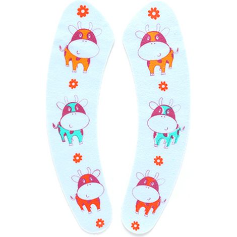 Lot de 2 coussins de siège de toilette réutilisables et auto-adhésifs, motif animal (vache bleue)
