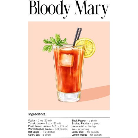 Tableau sur verre synthétique Bloody Mary 80x120 cm - Impression sur Verre synthétique - Image HD  imprimée sur Verre synthétique - Tableau mural décoratif - Fabriqué en France