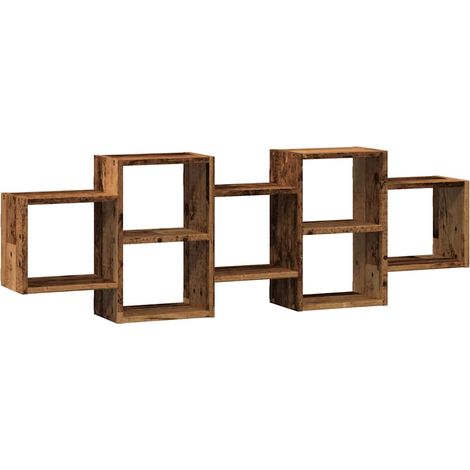 Maison Exclusive - Wandregal Altholz-Optik 129x18x42 cm Holzwerks
