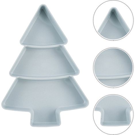 Plateau bleu ciel en forme de sapin de Noël (2 pièces)